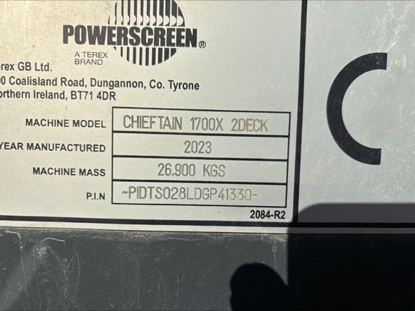 2023 POWERSCREEN CHIEFTAIN 1700X 2 Deck