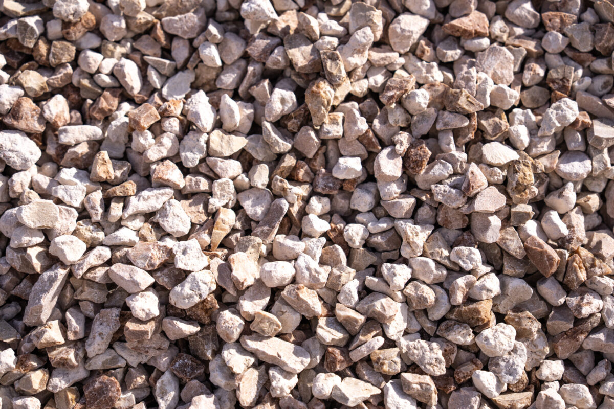 Close up of crushed rocks